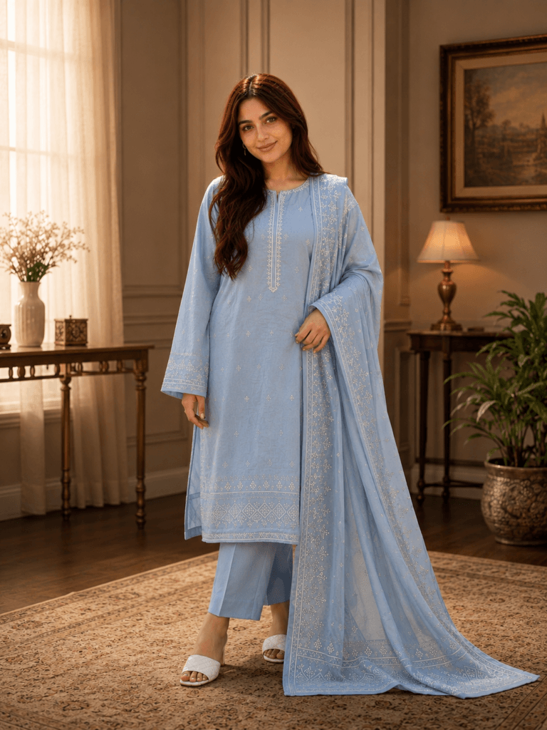 Celeste Grace Embroidered 3-Piece Suit