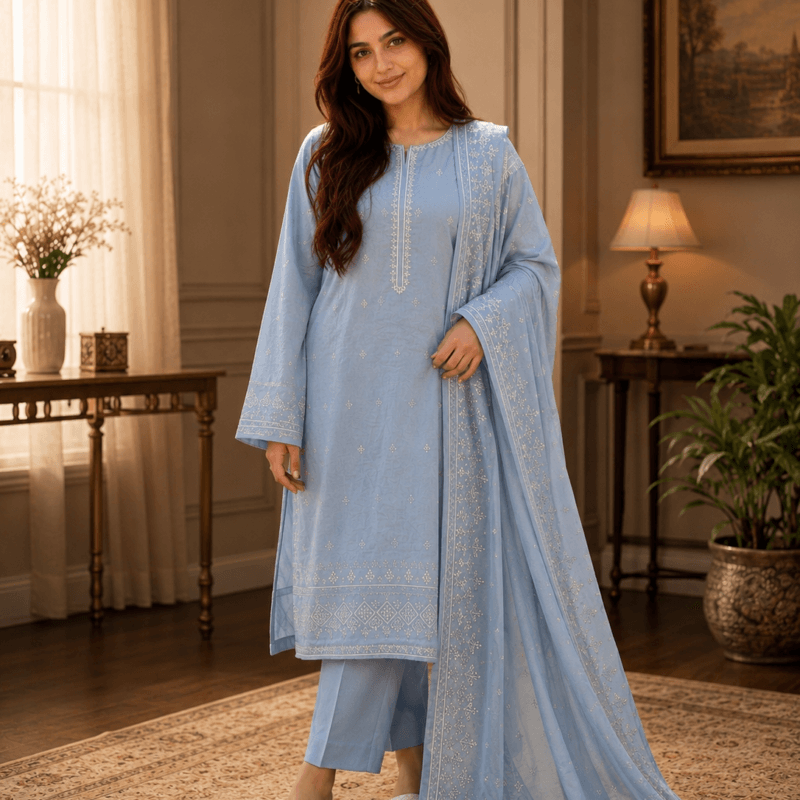 Celeste Grace Embroidered 3-Piece Suit