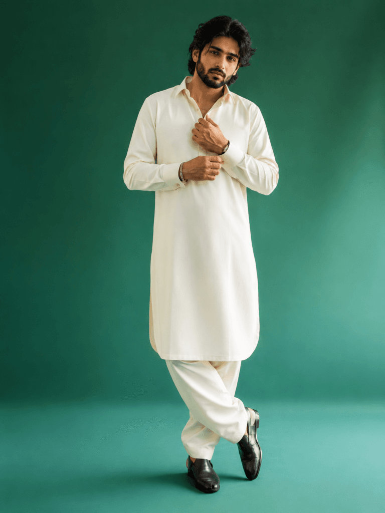Ivory Prestige – Premium Boski Shalwar Kameez