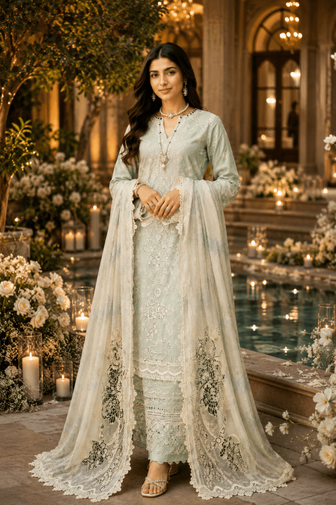 Celeste Bloom-Premium Embroidered Lawn 3-Piece