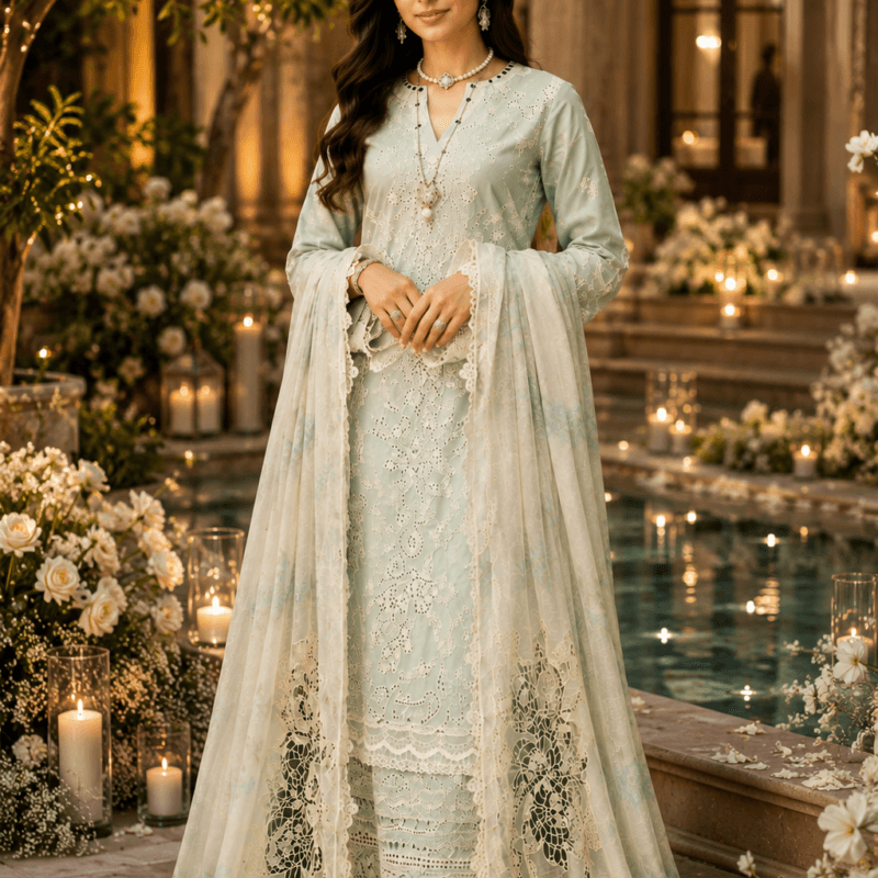 Celeste Bloom-Premium Embroidered Lawn 3-Piece