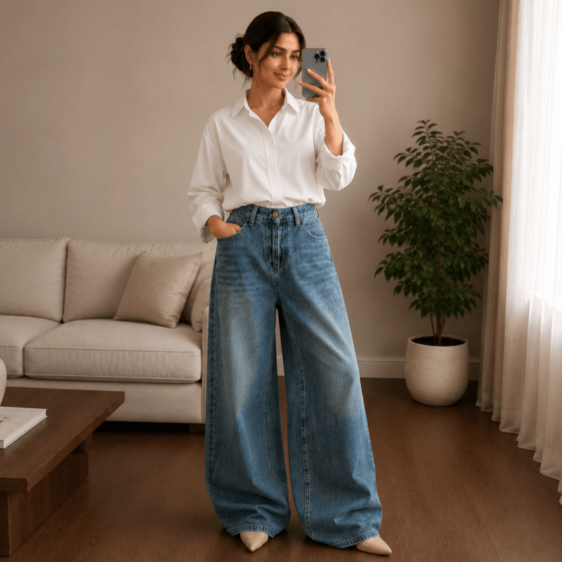 Wide-Leg  Jeans