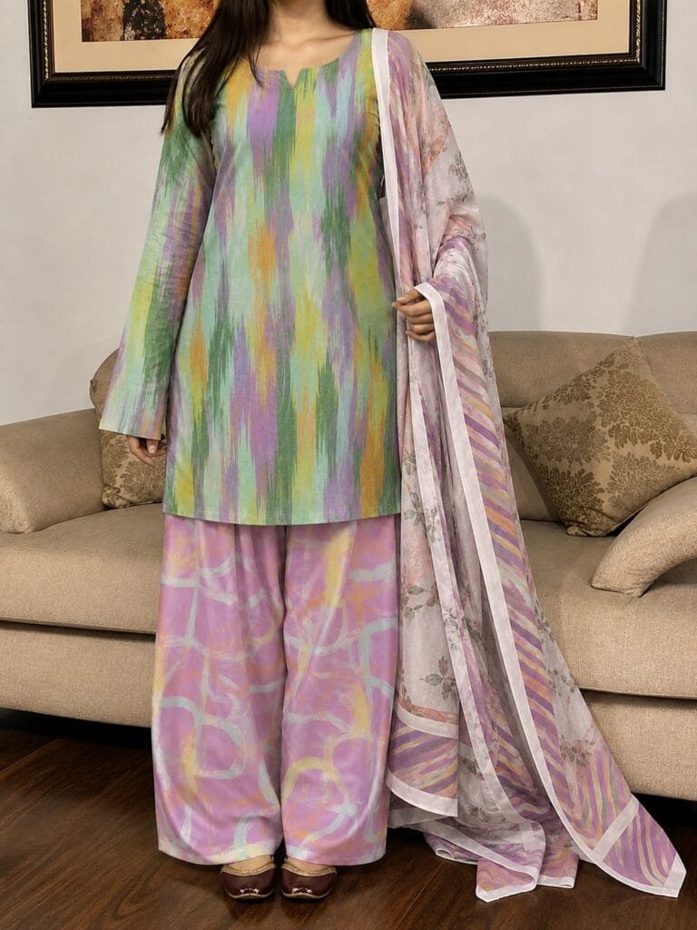 Pastel Harmony Printed 3-Piece Lawn Suit