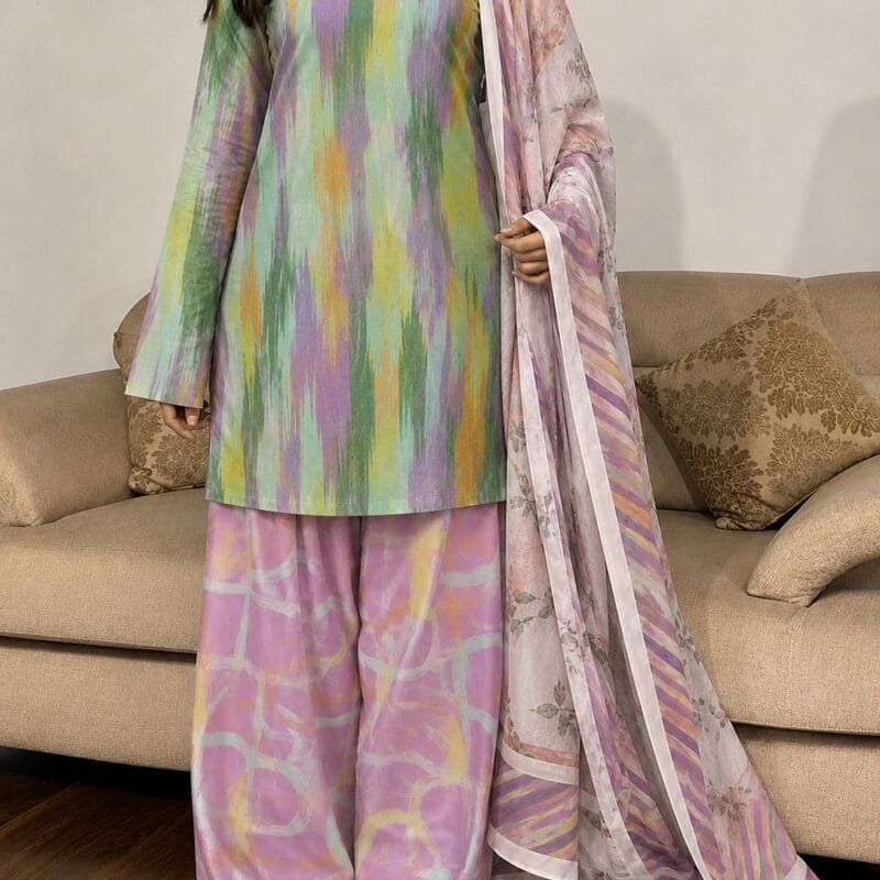 Pastel Harmony Printed 3-Piece Lawn Suit
