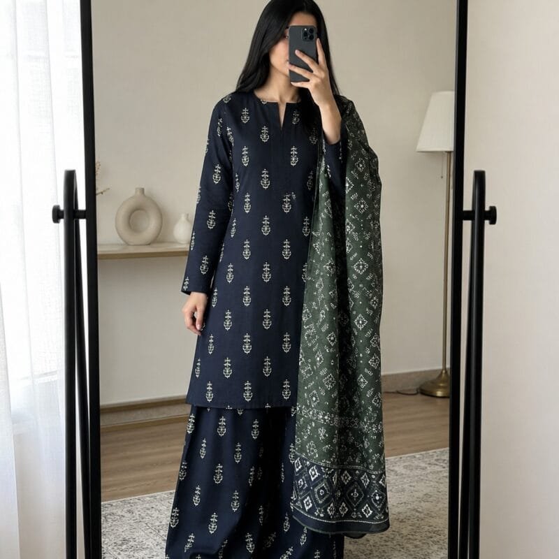 Black Bloom – Lawn 3-Piece | Unstitched