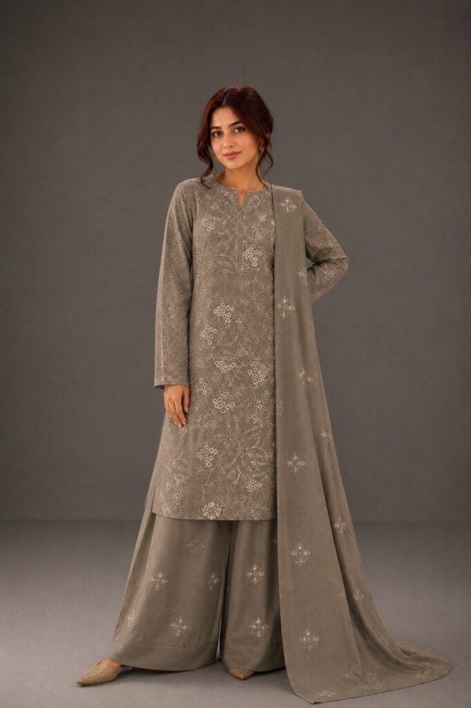 Floral Grace-Embroidered Lawn 3-Piece | Unstitched