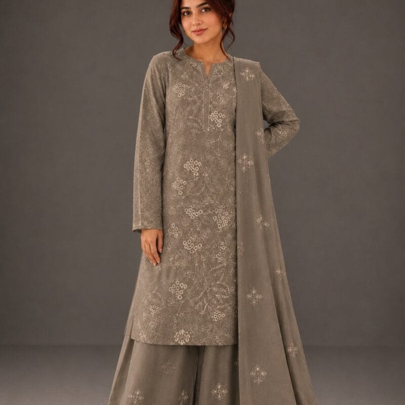 Floral Grace-Embroidered Lawn 3-Piece | Unstitched