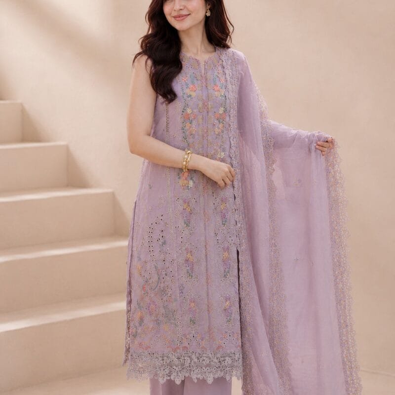 Lavender Dream-Embroidered Lawn 3-Piece | Unstitched