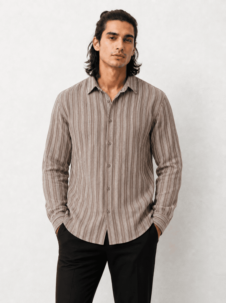 Mocha Drift Striped Shirt