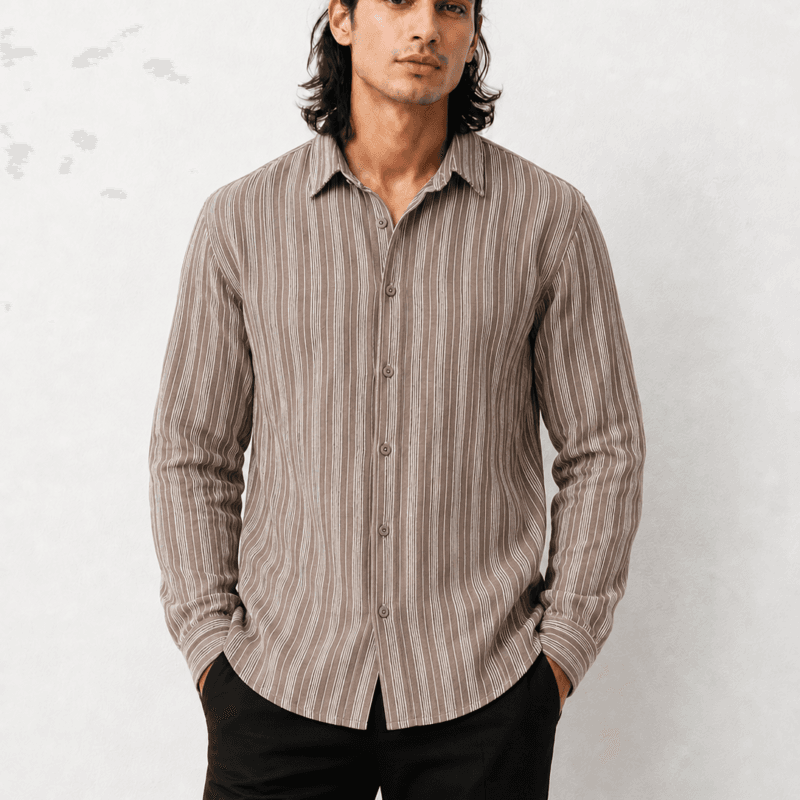Mocha Drift Striped Shirt