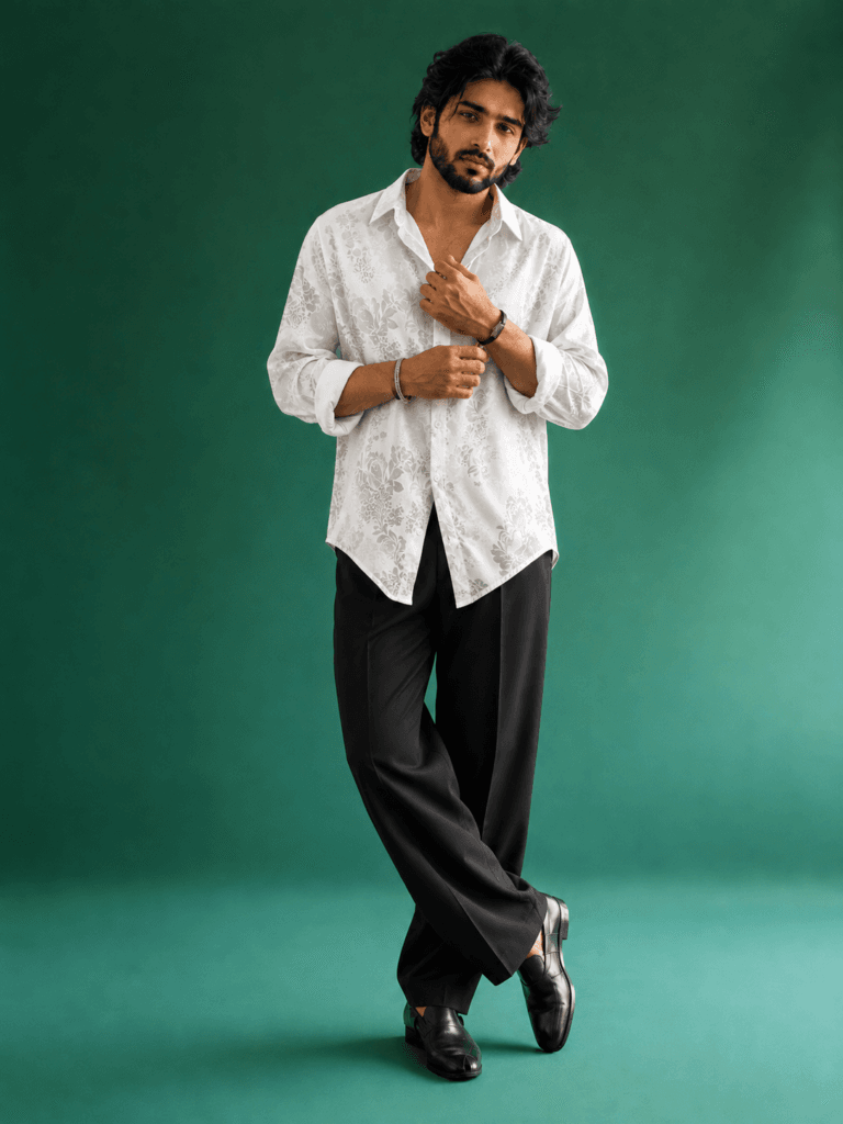 Ivory Mirage Jacquard Shirt
