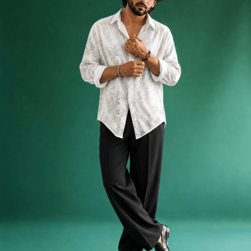 Ivory Mirage Jacquard Shirt