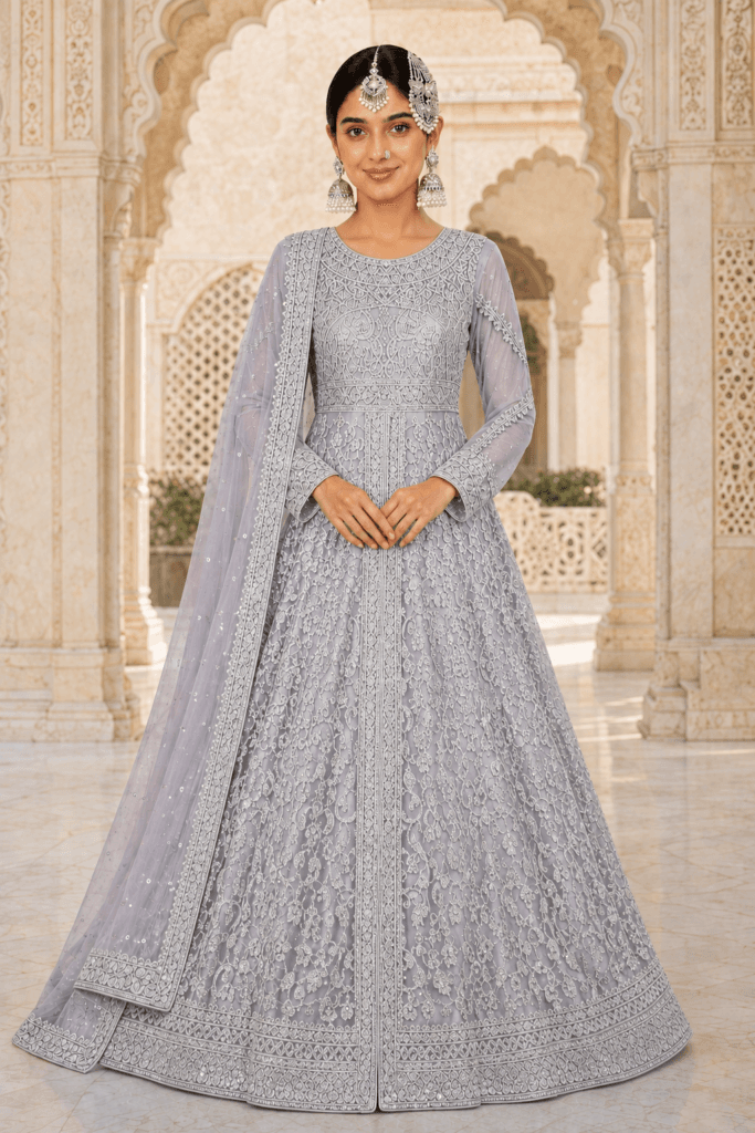 Celestia Silver Bridal Open Gown